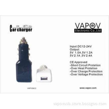 CE  FCC Single USB Car Charger 1.0 A For Sony &Nintendo Gam